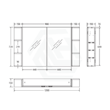 600/750/900/1200mm Pencil Edge Gloss White MDF board Mirror Shaving Cabinet 2 Side Shelves