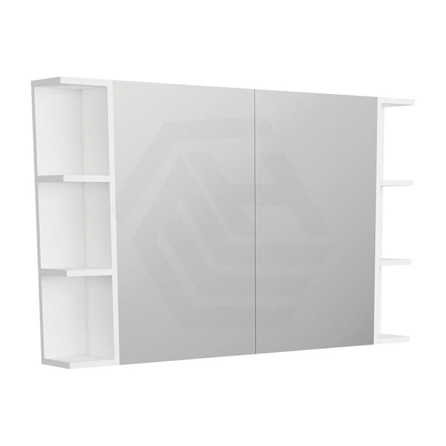 600/750/900/1200mm Pencil Edge Gloss White MDF board Mirror Shaving Cabinet 2 Side Shelves