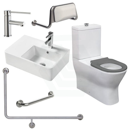 Fienza Accessible Delta Toilet Care Kit with Right-Hand 90 Degree Grab Rail