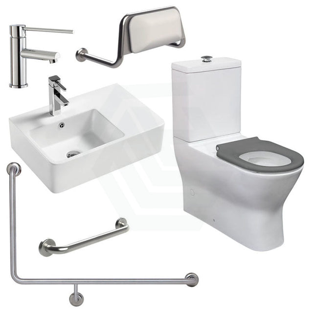 Fienza Accessible Delta Toilet Care Kit with Right-Hand 90 Degree Grab Rail