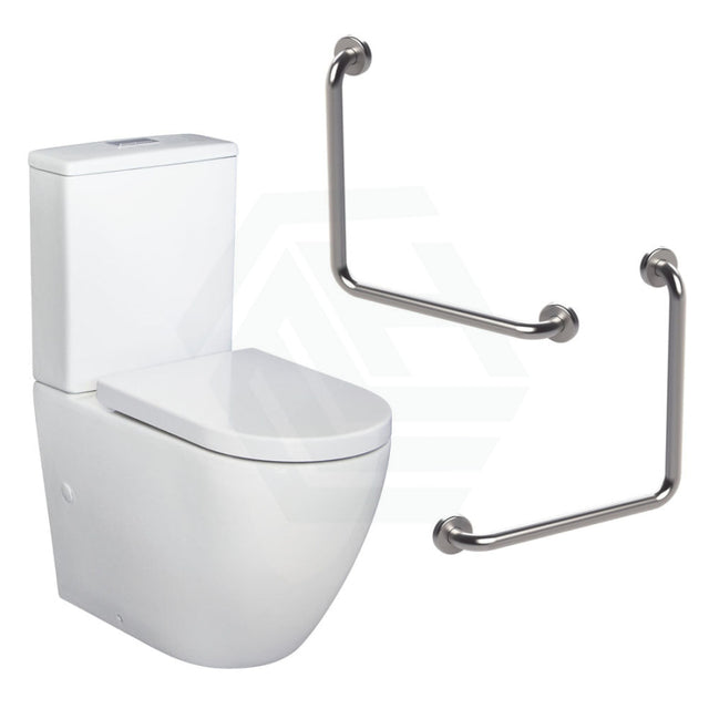 Fienza Ambulant Toilet Suite Care Kit With 90 Degree Grab Rails Special Needs