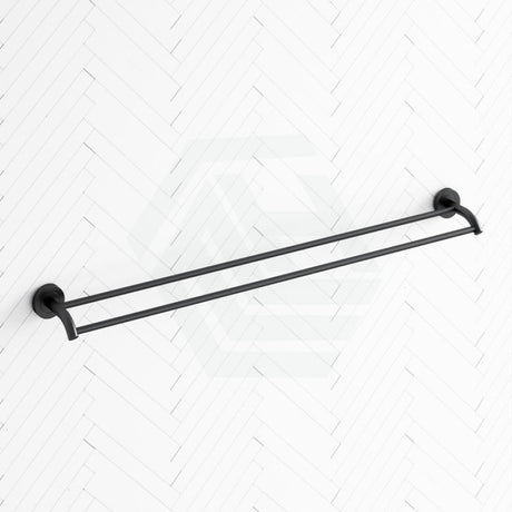 Fienza Axle 900Mm Double Towel Rail Matte Black Rails