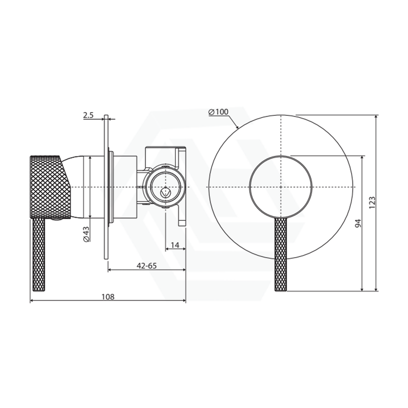 Fienza Axle Chrome Wall Mixer Dress Kit Only Large Round Plate Tap Accessories