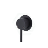 Fienza Axle Matt Black Wall Mixer Small Round Plate Mixers