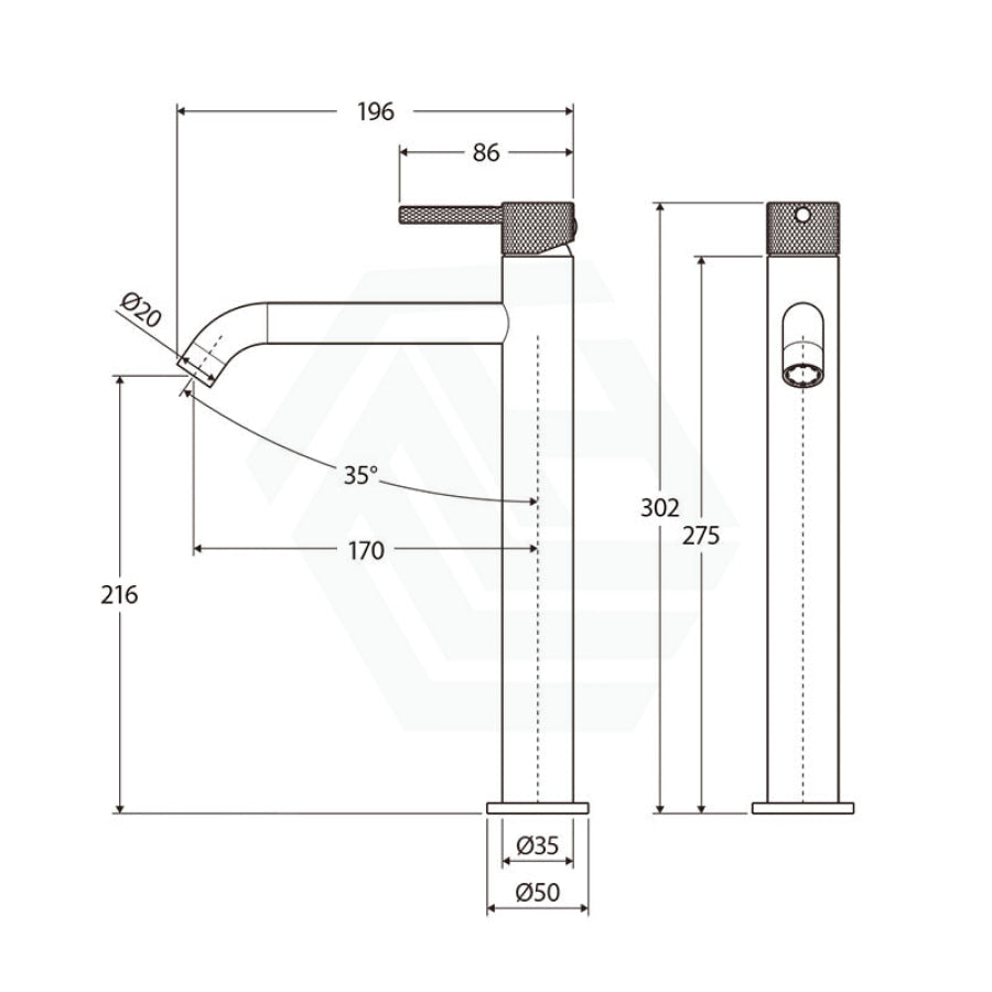 Fienza Axle Tall Basin Mixer Chrome Solid Brass Mixers