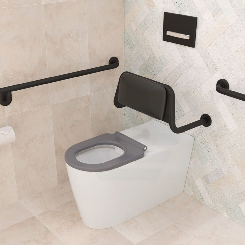 Fienza Back Rest For Accessible Toilets Matt Black Special Care Needs