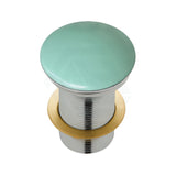 Ceramic Cap Pop-Up Waste No Overflow Matte Green