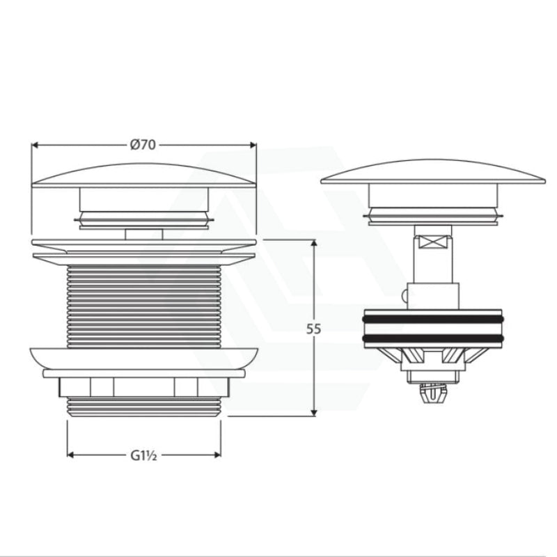 Fienza Concrete Cap Pull-Out/Pop-Up 40Mm Bath Waste Non-Overflow Bathtub Wastes