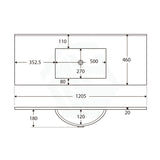 Fienza Dolce 600/750/900/1200Mm Full Depth Ceramic Basin-Top No Tap Hole Vanity Tops