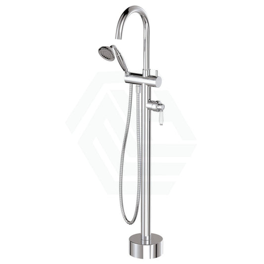 Eleanor Floor Mixer & Shower, Chrome / Ceramic