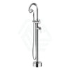 Fienza Eleanor Floor Mixer & Shower Chrome / Ceramic Round Mounted Bath Mixers