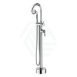 Fienza Eleanor Floor Mixer & Shower Chrome / Round Mounted Bath Mixers