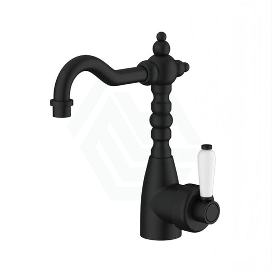 Fienza Eleanor Shepherds Crook Basin Mixer Matt Black / Short Mixers