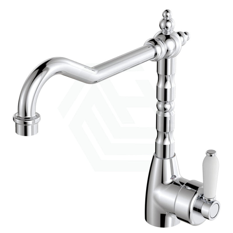 Eleanor Shepherds Crook Sink Mixer Chrome / Ceramic