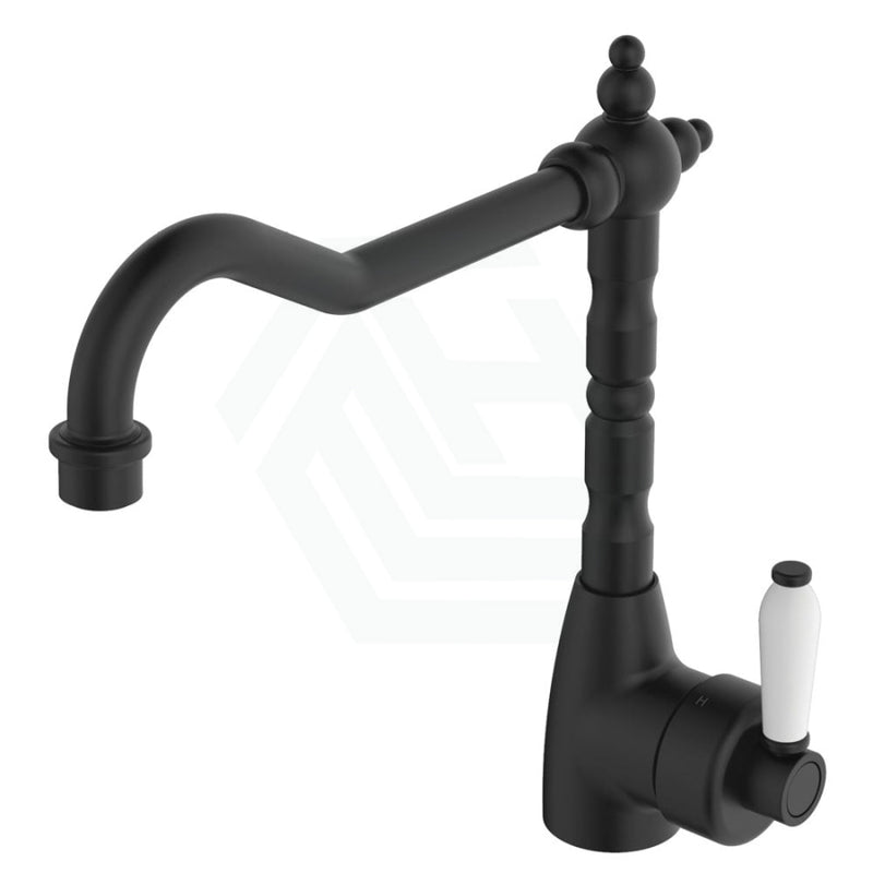 Eleanor Shepherds Crook Sink Mixer Black / Ceramic