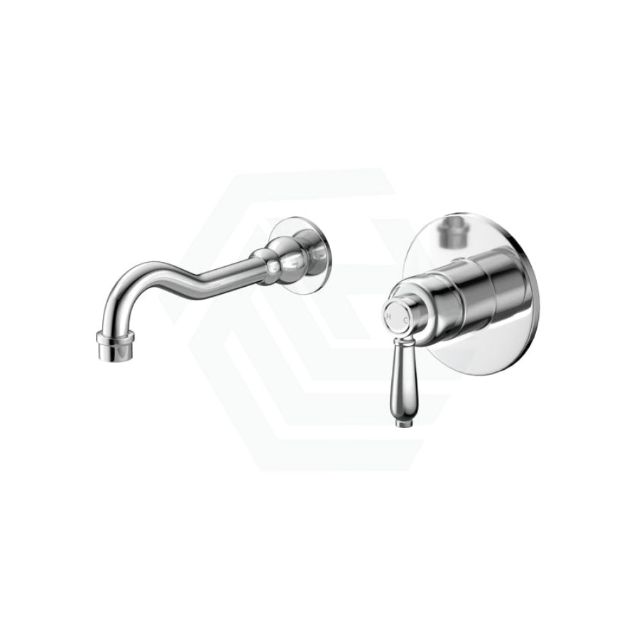 Fienza Eleanor Wall Basin/Bath Mixer Set Chrome / Bath/Basin Tap Sets