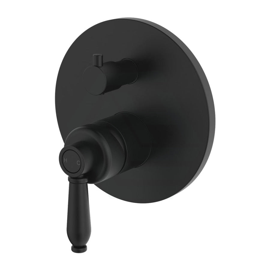 Eleanor Wall Diverter Mixer Matt Black / Matt Black