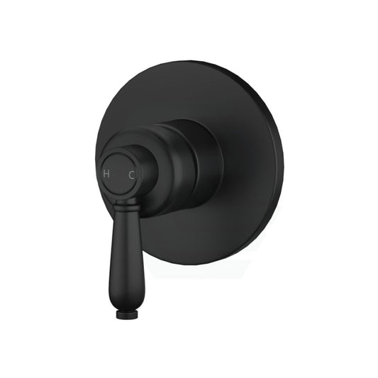 Fienza Eleanor Wall Mixer Matt Black/Ceramic Handle Black Mixers