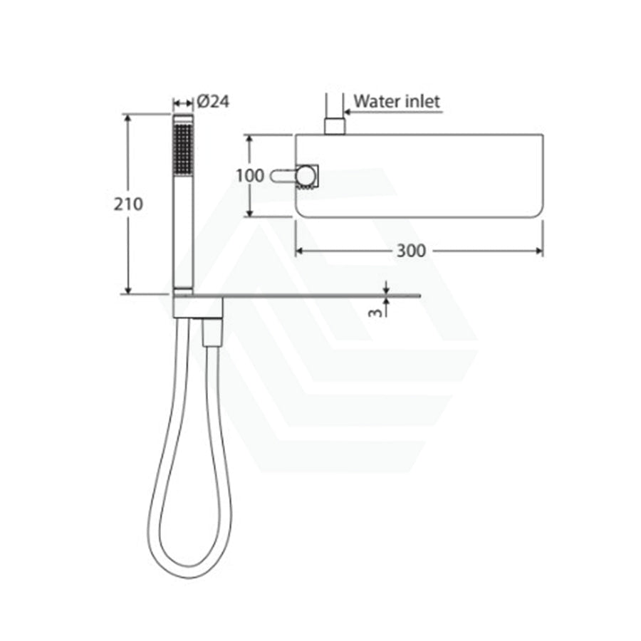 Fienza Empire Chrome Hand Shower With Integrated Shelf Rail Handheld