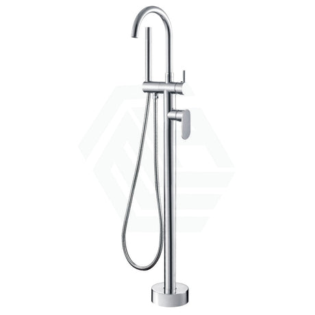 Fienza Empire Floor Standing Mixer & Shower Chrome Round Mounted Bath Mixers