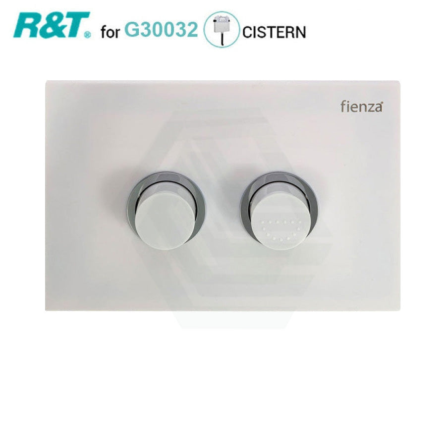 Fienza Gloss White R&T Raised Care Toilet Flush Button Toilets Push Buttons