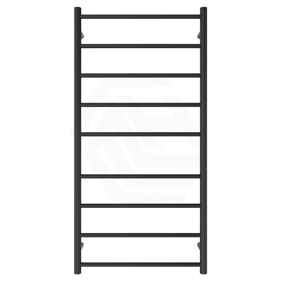 Fienza Isabella Matte Black Heated Towel Rail 600 X 1200Mm 9 Bars Rails