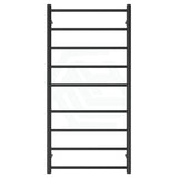 Fienza Isabella Matte Black Heated Towel Rail 600 X 1200Mm 9 Bars Rails