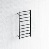 Fienza Isabella Matte Black Heated Towel Rail 600 X 1200Mm 9 Bars Rails