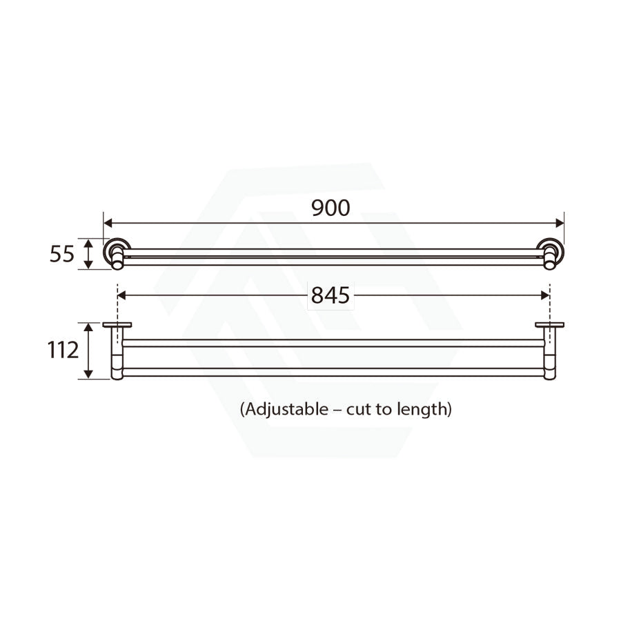 Fienza Kaya 900Mm Double Towel Rail Matt White Rails