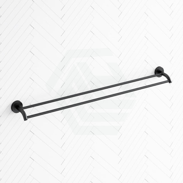 Fienza Kaya 900Mm Double Towel Rail Matte Black Rails