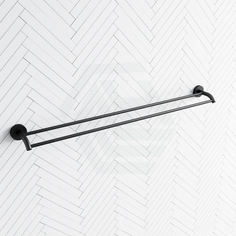 Fienza Kaya 900Mm Double Towel Rail Matte Black Rails