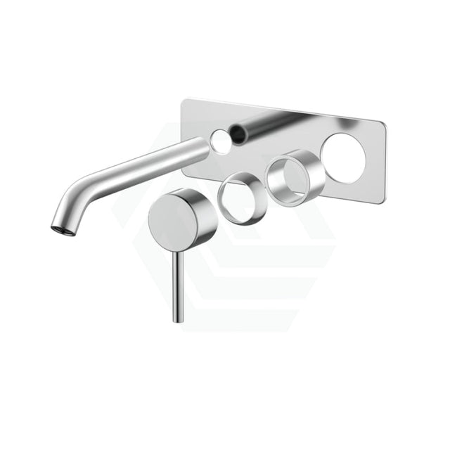 Fienza Kaya Chrome Basin/Bath Wall Mixer Dress Kit Only Rectangular Plate 200Mm Outlet