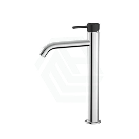 Fienza Kaya Chrome Tall Basin Mixer Chrome/Black Handle Mixers