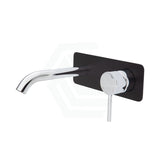 Fienza Kaya Wall Basin/Bath Mixer With Spout 160Mm / Matt Black Chrome Mixers With