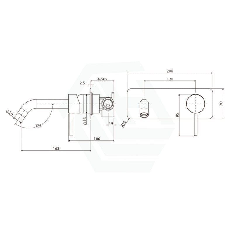 Fienza Kaya Wall Basin/Bath Mixer With Spout Chrome Mixers With