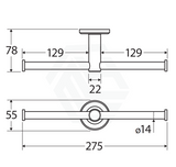 Fienza Kaya Double Roll Holder Chrome Toilet Paper Holders