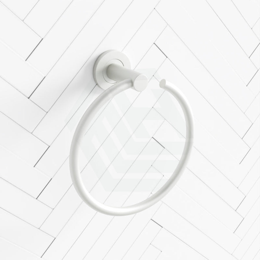 Fienza Kaya Hand Towel Ring Matt White Holders