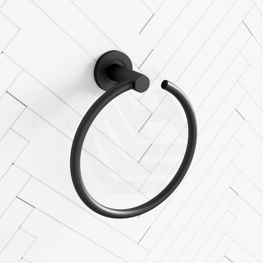 Fienza Kaya Hand Towel Ring Matte Black Holders