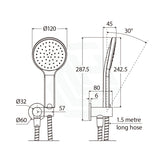 Fienza Kaya Chrome Hand Shower With Round Plate Handheld Sets