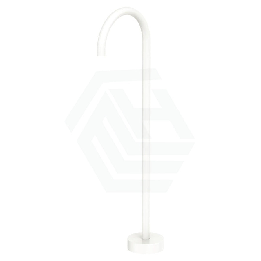 Fienza Kaya Matt White Floor Mounted Bath Outlet Round Mixers