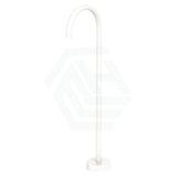 Fienza Kaya Matt White Floor Mounted Bath Outlet Round Mixers