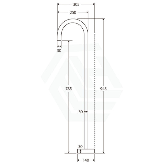 G#1(Gold) Fienza Kaya Urban Brass Floor Mounted Bath Outlet Round Mixers