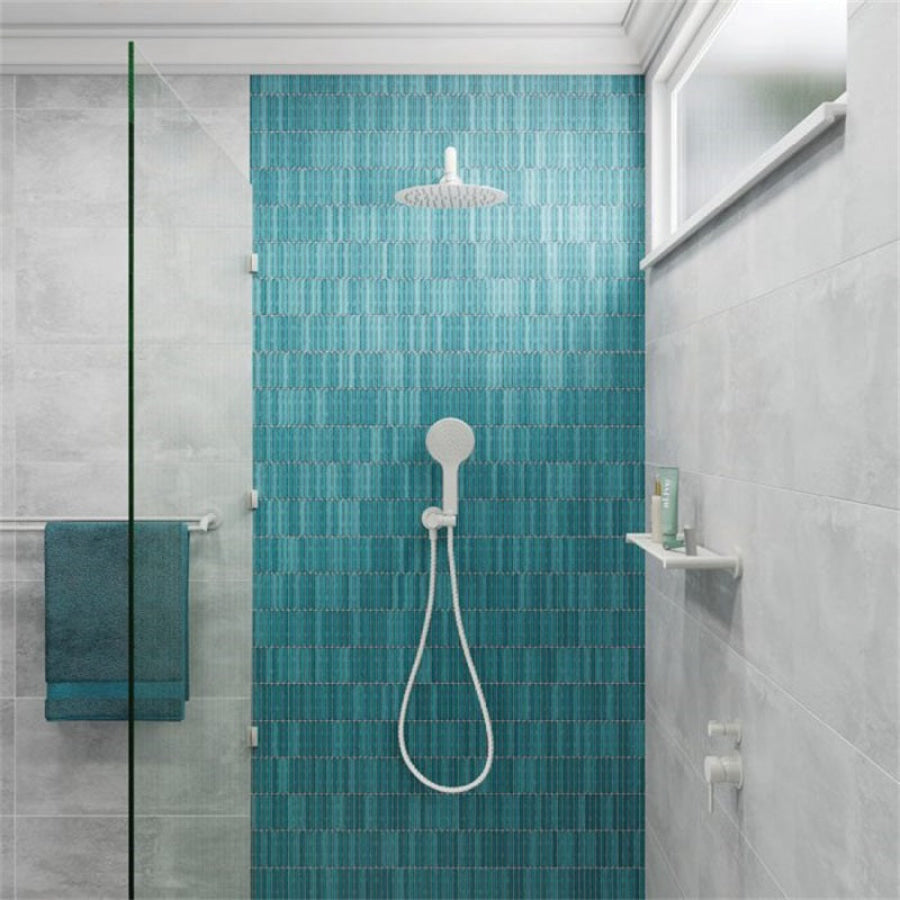 Fienza Kaya Matt White Hand Shower Set With Round Plate Handheld Sets