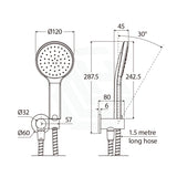 Fienza Kaya Chrome Hand Shower With Round Plate Handheld Sets