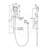 Fienza Kaya Matt White Shower Rail With Handheld