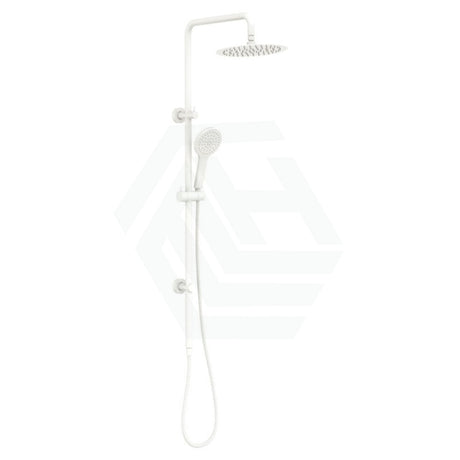 Fienza Kaya Matt White Twin Shower Top Water Inlet Showers