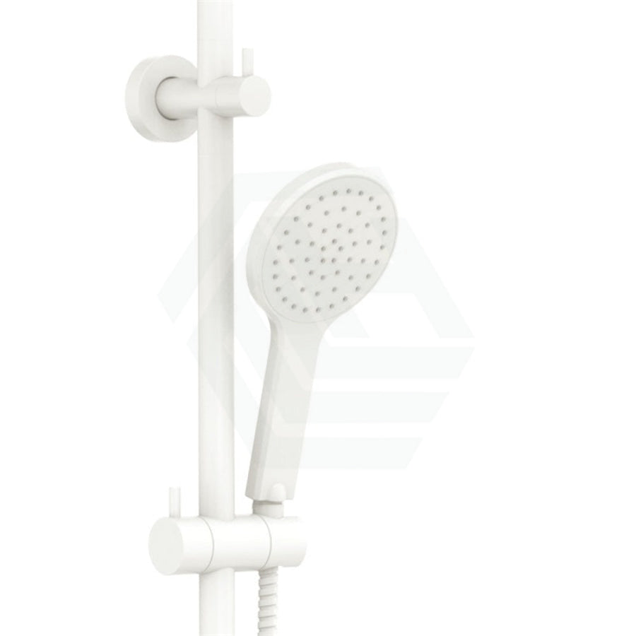 Fienza Kaya Matt White Twin Shower Top Water Inlet Showers