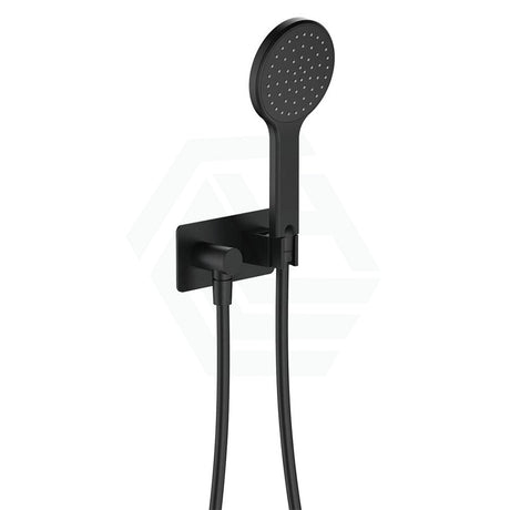 Fienza Kaya Matte Black Hand Shower With Rectangle Plate Handheld Sets