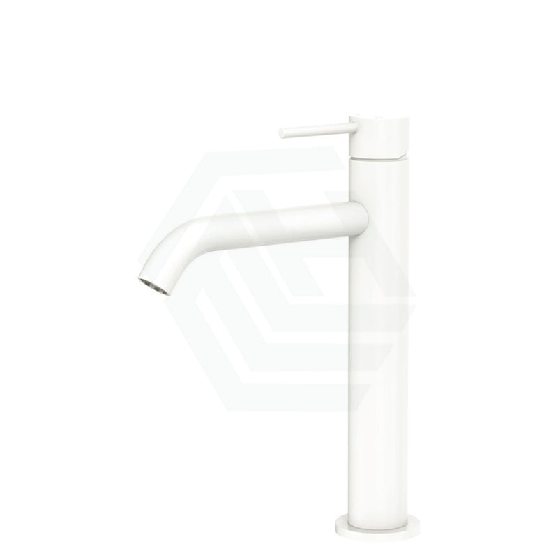 Fienza Kaya Medium Basin Mixer Matt White Tall Mixers