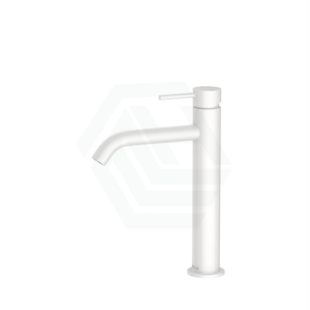 Fienza Kaya Medium Basin Mixer Matt White Tall Mixers